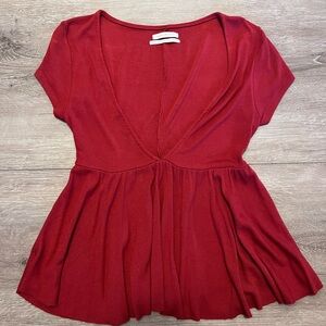 Urban Outfitters V-Neck Peplum Top size xs